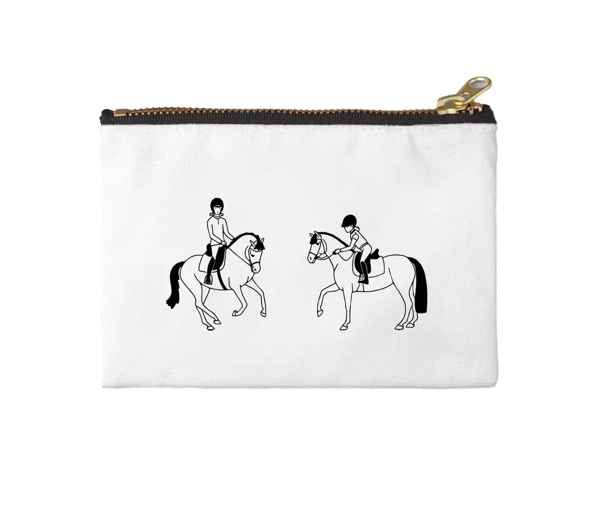 Two People Riding Horses . SVG - Two cute young horsewomen ride a ponies SVG