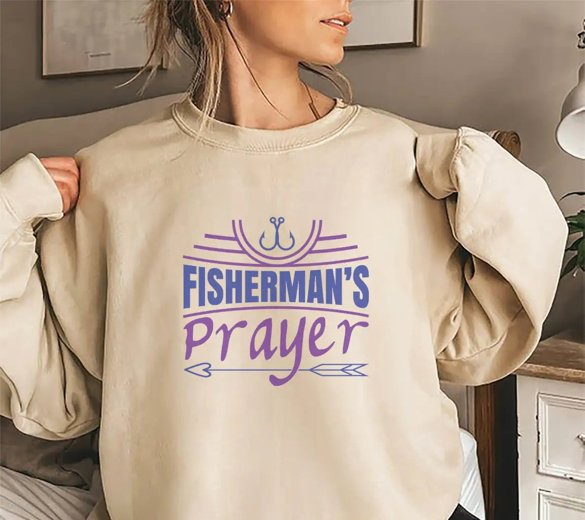 Fishermans Prayer SVG Design - Hook & Arrow Typography T-Shirt SVG