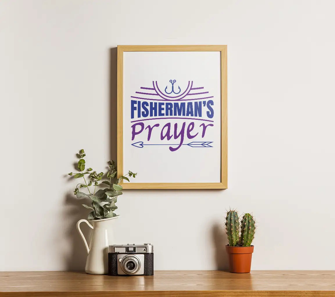 Fishermans Prayer SVG Design - Hook & Arrow Typography T-Shirt SVG