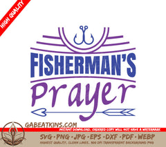 Fishermans Prayer SVG Design - Hook & Arrow Typography T-Shirt SVG