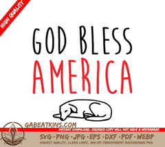 God Bless America Dog SVG - Typography T-Shirt Design SVG