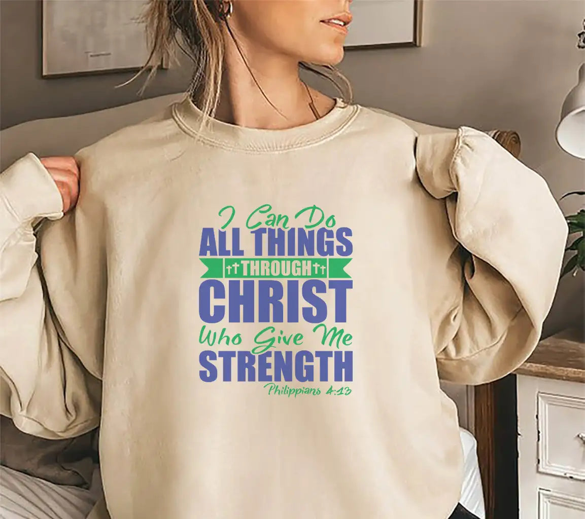 I Can Do All Things Through Christ SVG - Philippians 413 Typography Design SVG