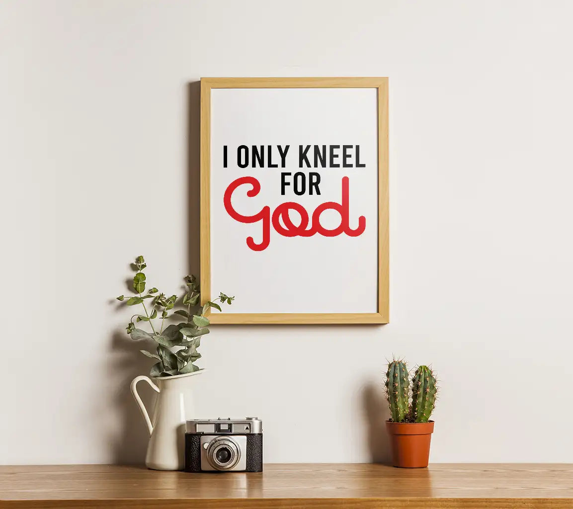 I Only Kneel For God SVG - Christian Typography T-Shirt Design SVG