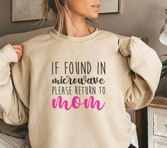 If Found In Microwave Please Return To Mom SVG - Funny Typography T-Shirt Design SVG