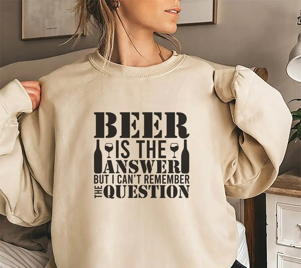 Beer Is The Answer SVG - Funny Typography Design for T-Shirts SVG