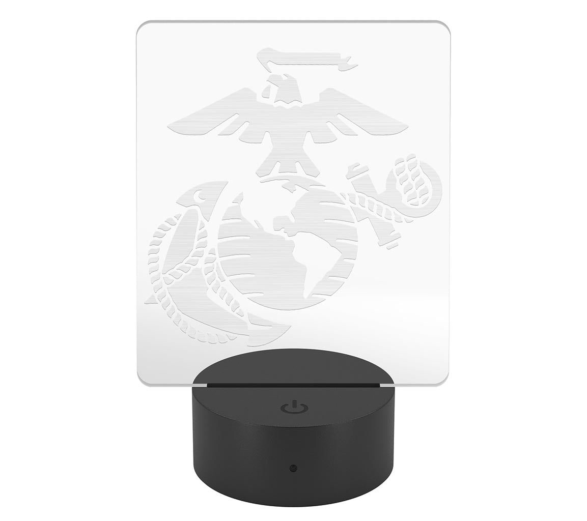 Eagle Globe and Anchor Acrylic Night Light, LED Sign, USMC EGA Acrylic - Front View No Light