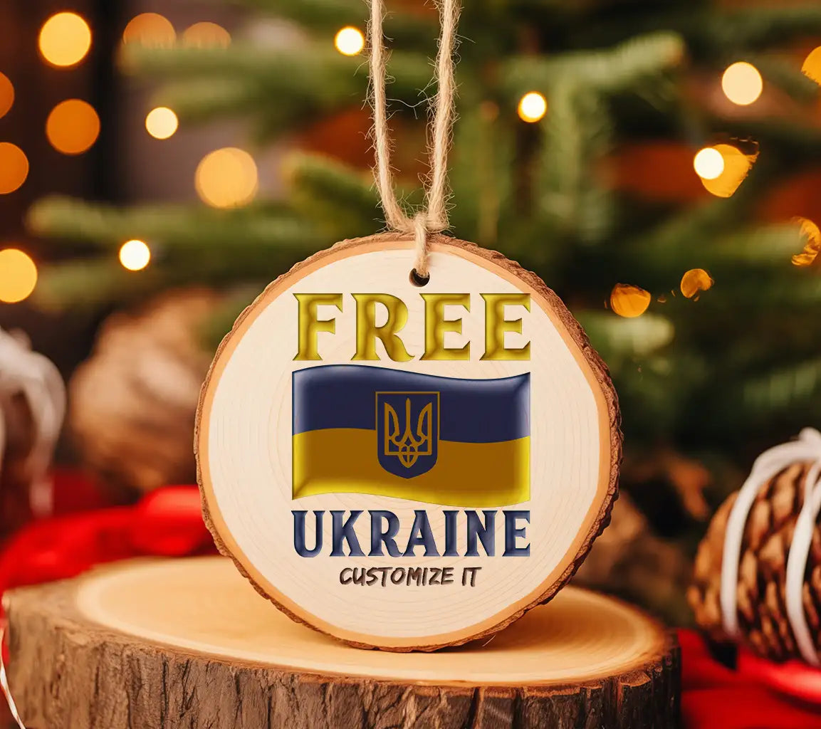 Blue & Yellow Ukrainian Flag SVG with Free Ukraine Text SVG