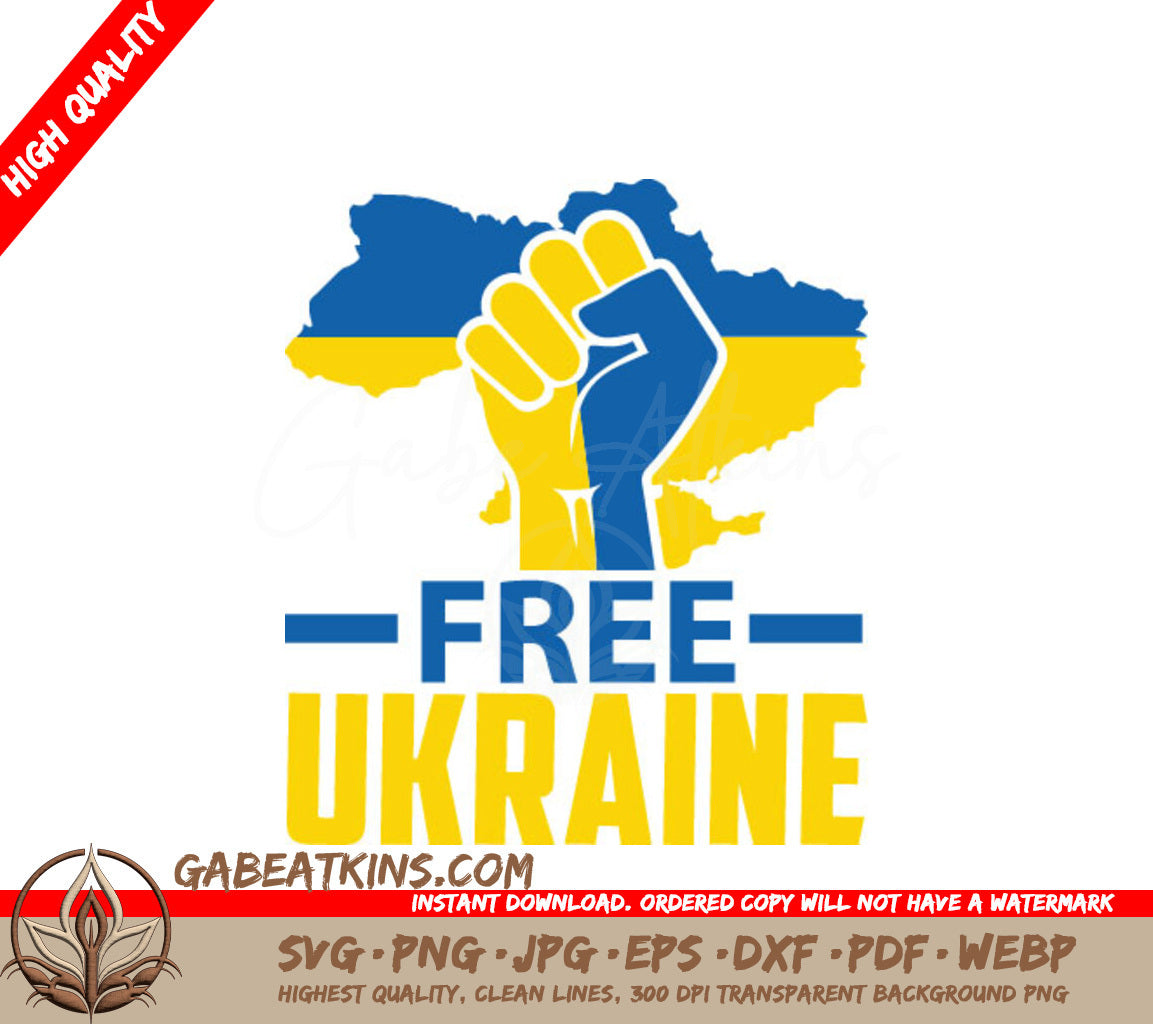 Blue & Yellow Fist Free Ukraine SVG SVG