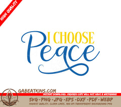 Ukraine Peace Symbol SVG - Blue & Yellow I Choose Peace Design SVG