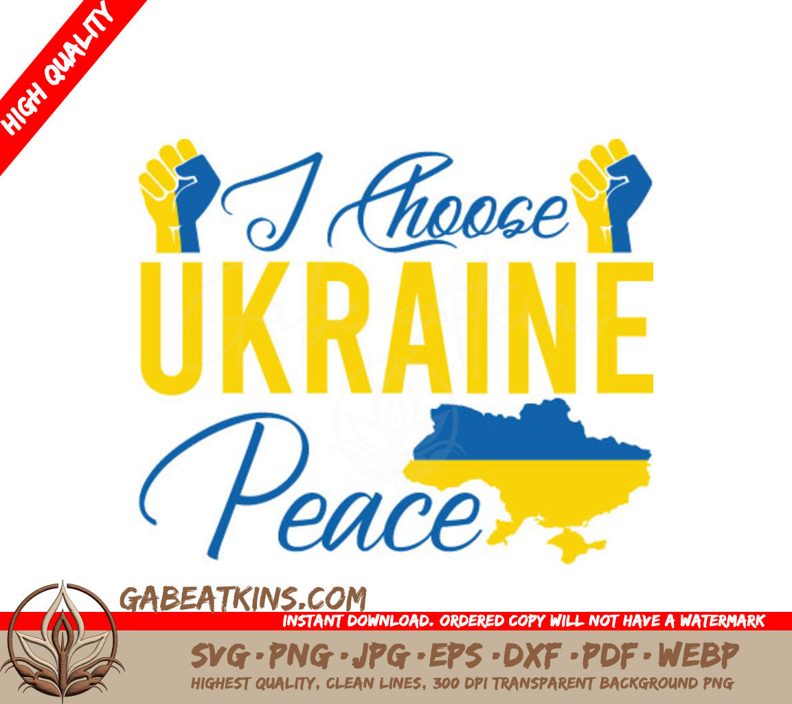 Ukraine Peace SVG I Choose Peace Poster Design SVG