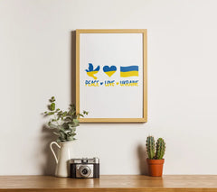 Ukraine Peace Dove Heart Flag SVG Design SVG