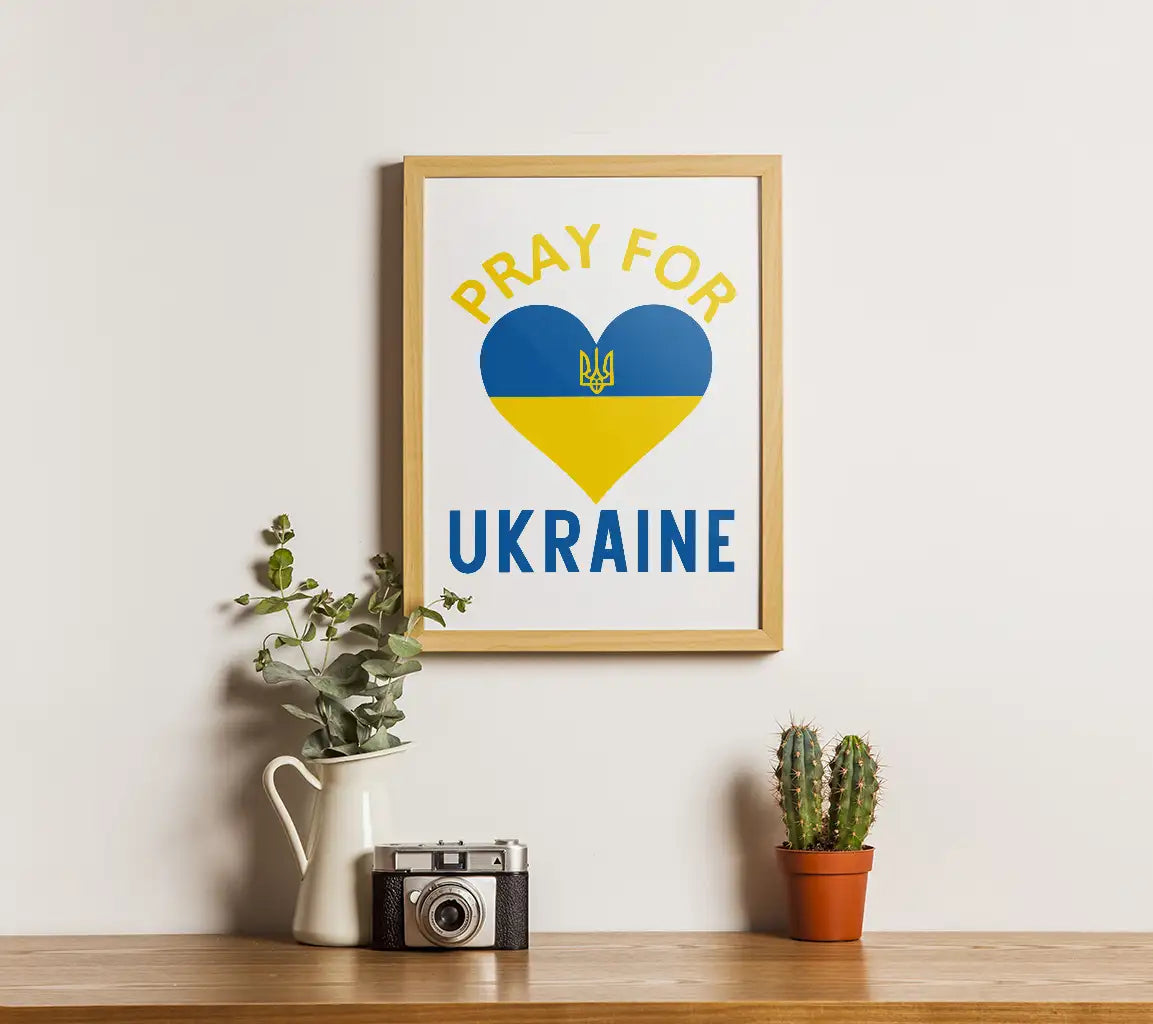 Pray for Ukraine Heart SVG - Blue & Yellow SVG