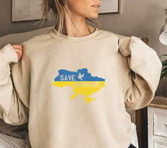 Save Ukraine Map SVG - Blue & Yellow Design SVG