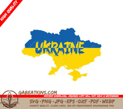 Ukraine Map SVG - Blue and Yellow Design SVG