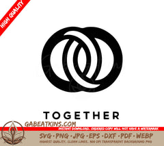 A Black And White Logo That Says Together SVG - United Rings SVG