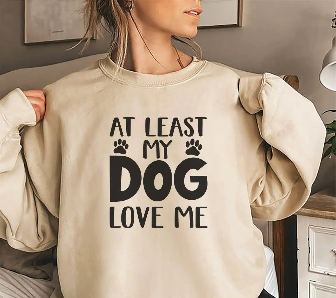 Valentines Day Dog Lover SVG - At Least My Dog Loves Me SVG