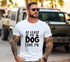 Valentines Day Dog Lover SVG - At Least My Dog Loves Me SVG