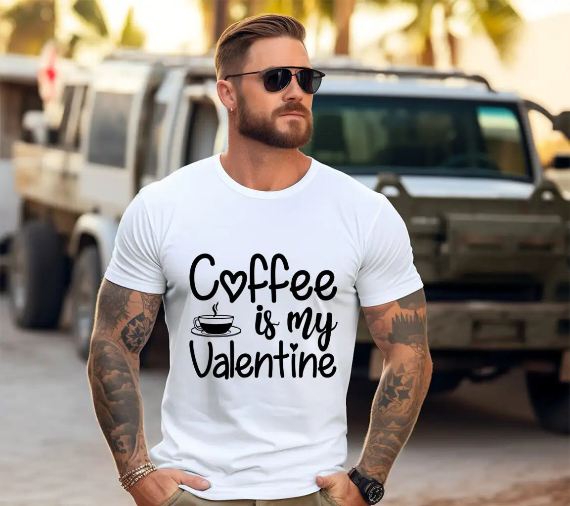 Coffee Is My Valentine SVG - Cute Coffee Cup Design SVG