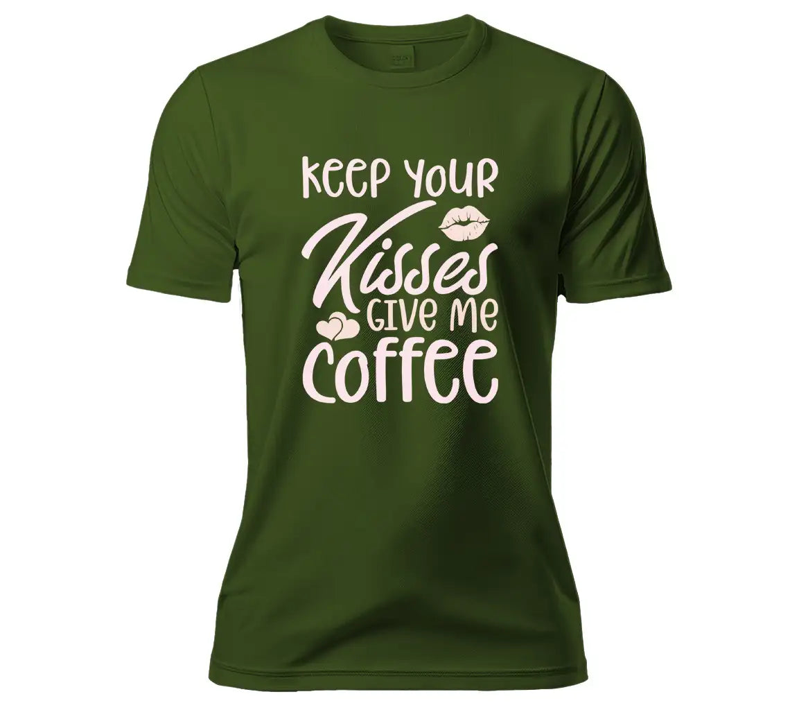 Keep Your Kisses Give Me Coffee SVG - Valentines Day T-Shirt Design SVG