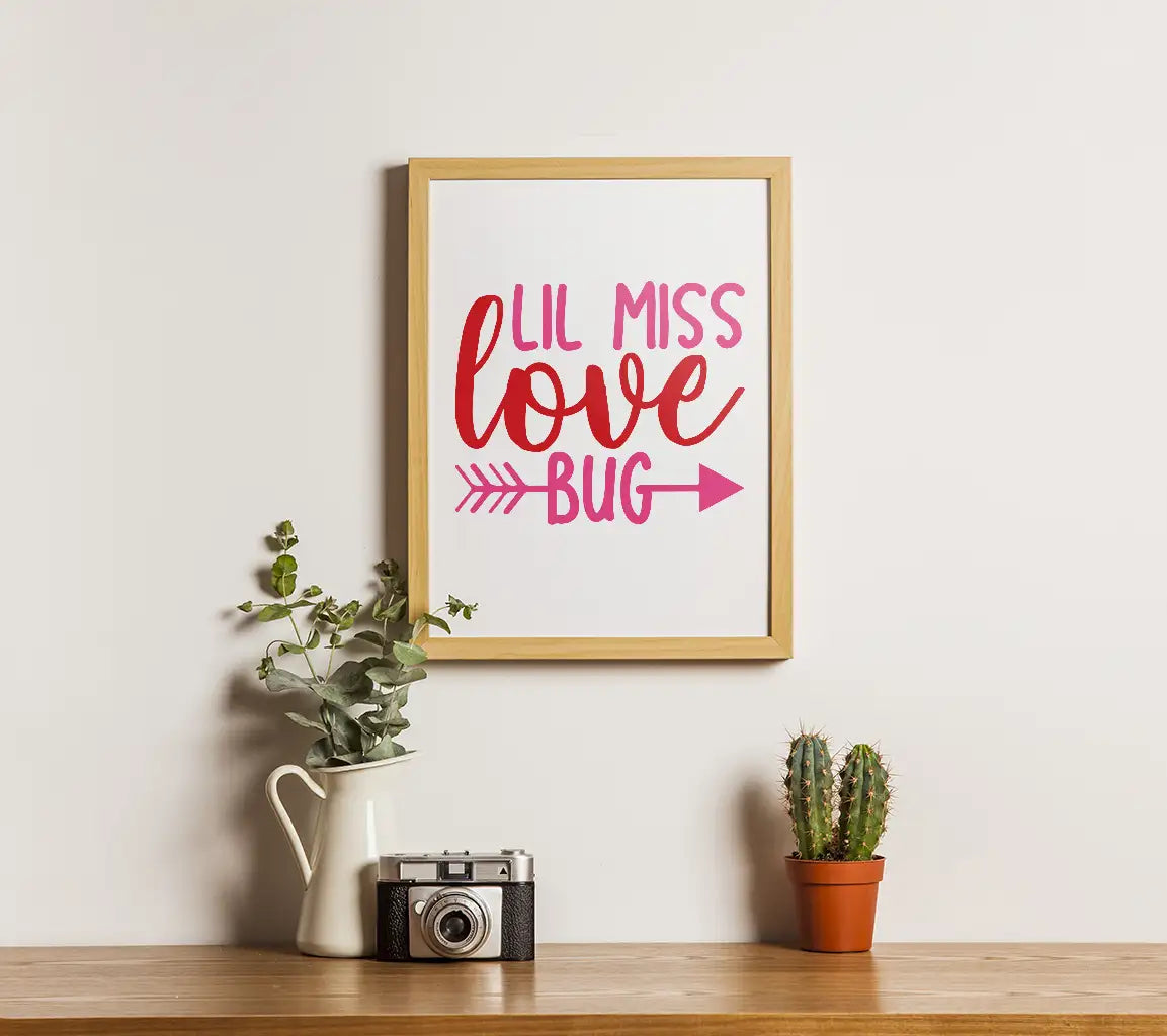 Lil Miss Love Bug SVG - Valentines Day T-Shirt Design SVG