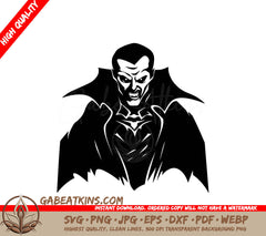 A Black And White Drawing Of A Vampire On A White Background