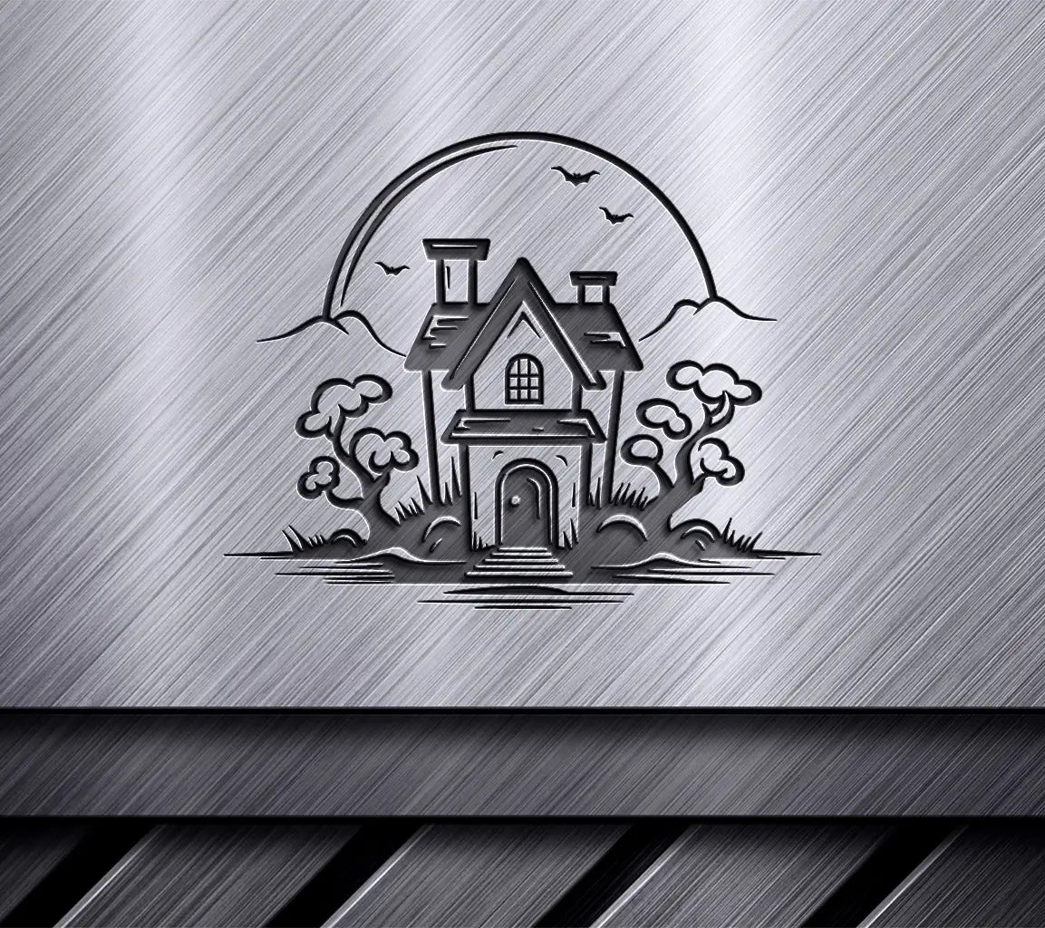 Haunted House SVG -  Spooky House Illustration for Halloween SVG