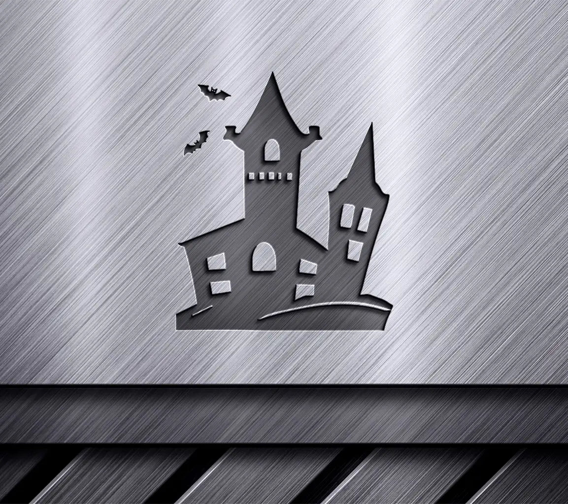 Haunted House Silhouette SVG -  Halloween Vector Graphic SVG