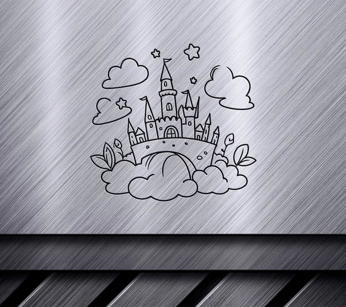  Castle Coloring Page SVG - Cute Fairytale Doodle for Kids SVG