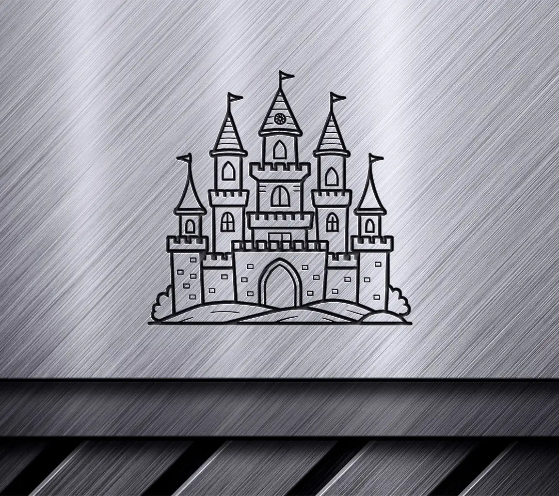  Castle Hilltop SVG - Fantasy Coloring Page SVG