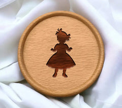 Little Girl in Dress Silhouette SVG -  Vector SVG