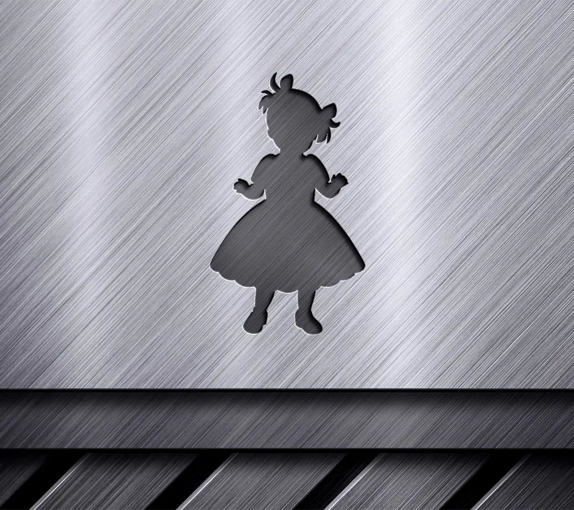 Little Girl in Dress Silhouette SVG -  Vector SVG