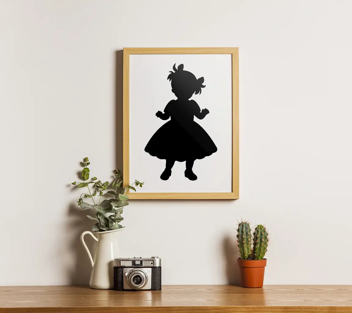 Little Girl in Dress Silhouette SVG -  Vector SVG