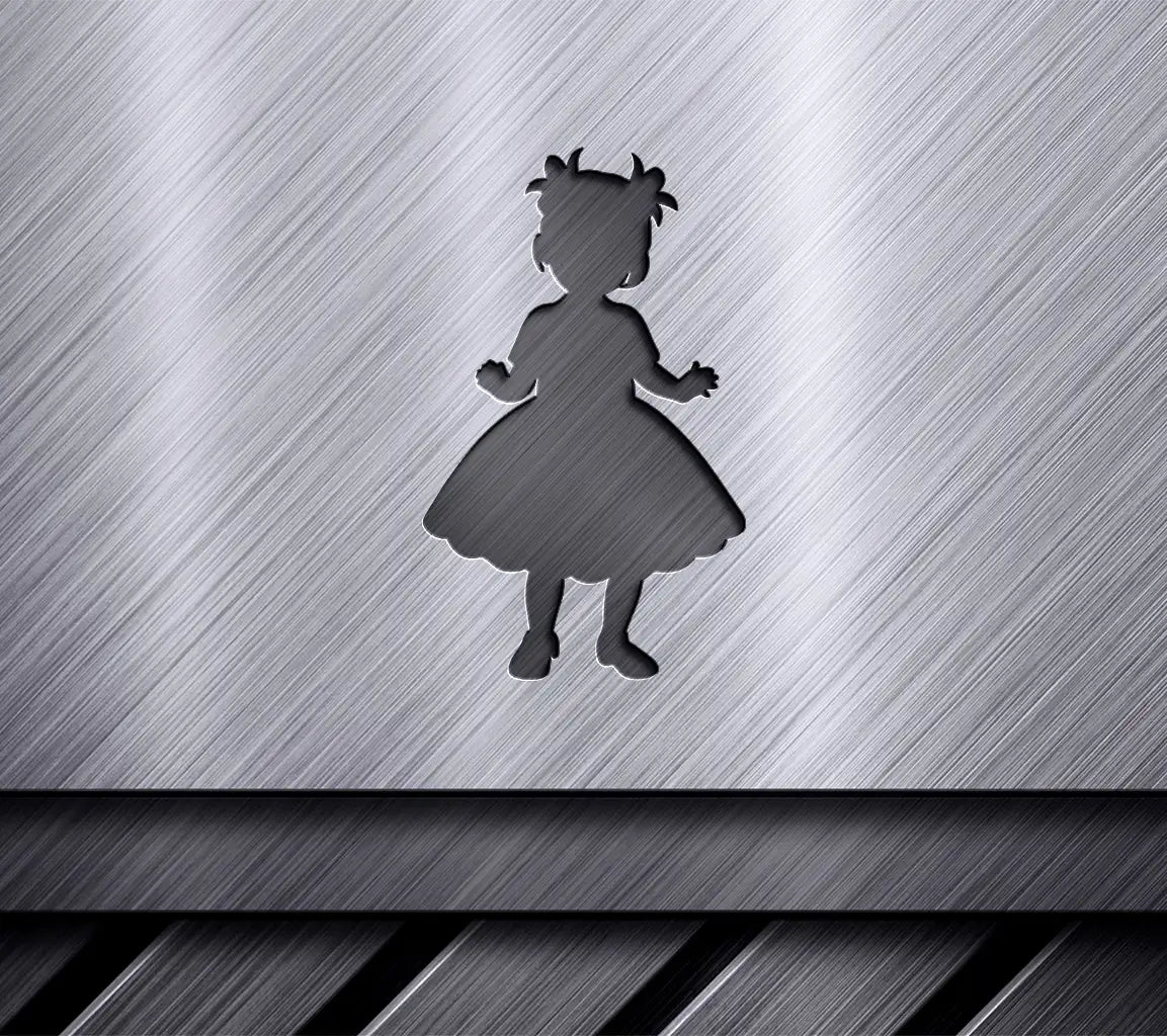 Little Girl in Dress Silhouette SVG -  Vector SVG