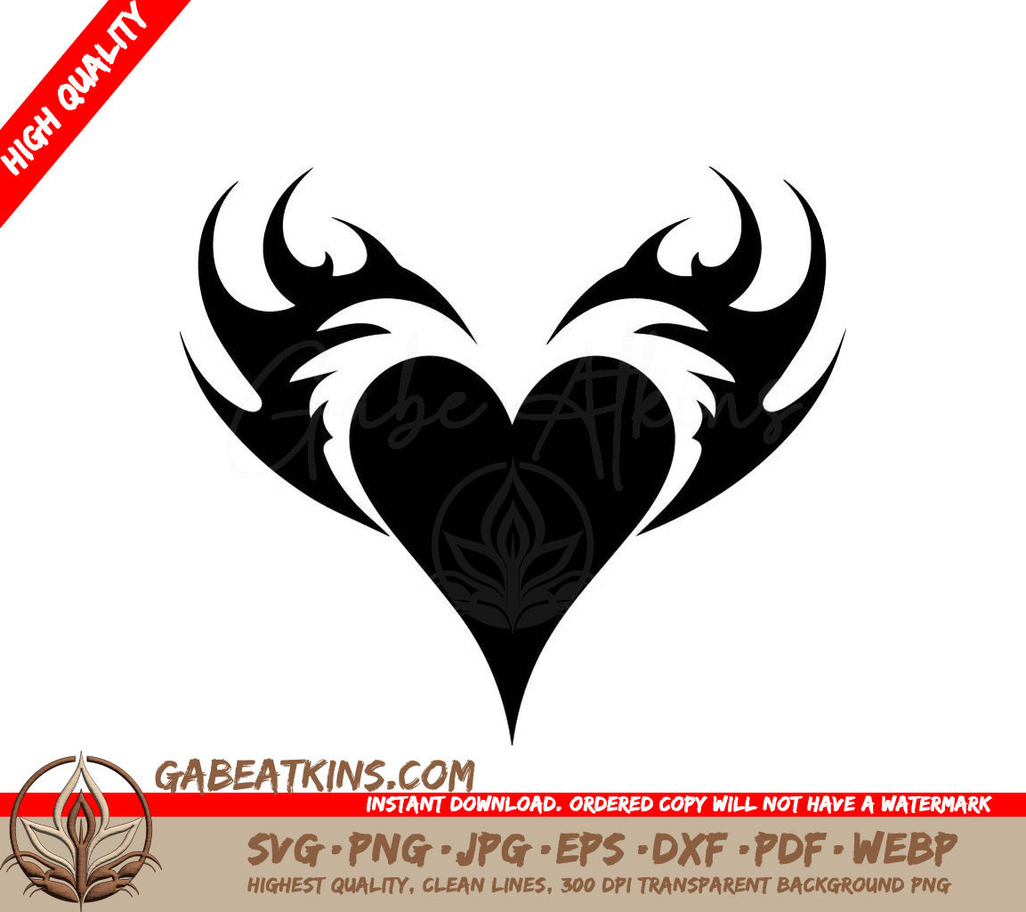  Heart with Wings SVG - Devilish Vector Illustration SVG