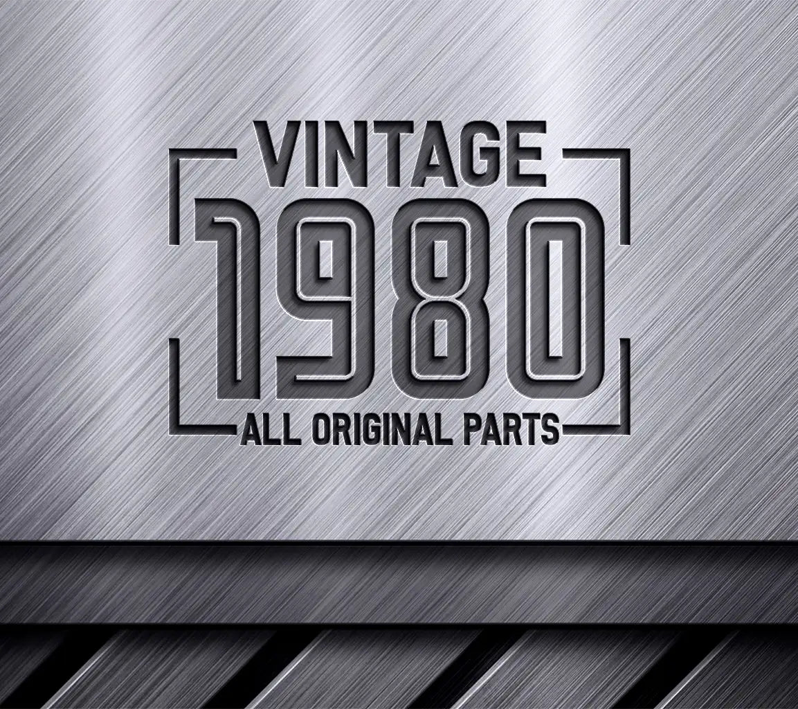 Vintage 1980 All Original Parts Design SVG - White Background SVG