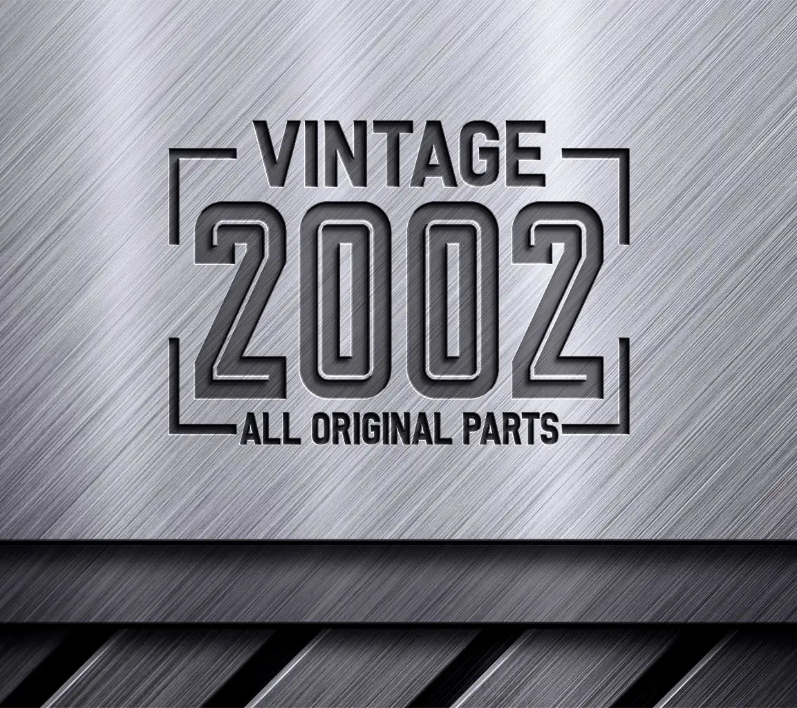 Vintage 2002 All Original Parts Design SVG - White Background SVG