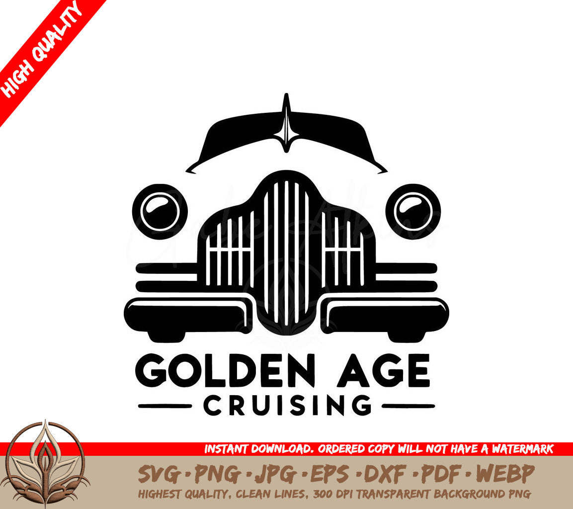 Vintage Cruising Digital Design File (SVG, PNG, JPG, AI, PDF, DXF, EPS, WebP) 
