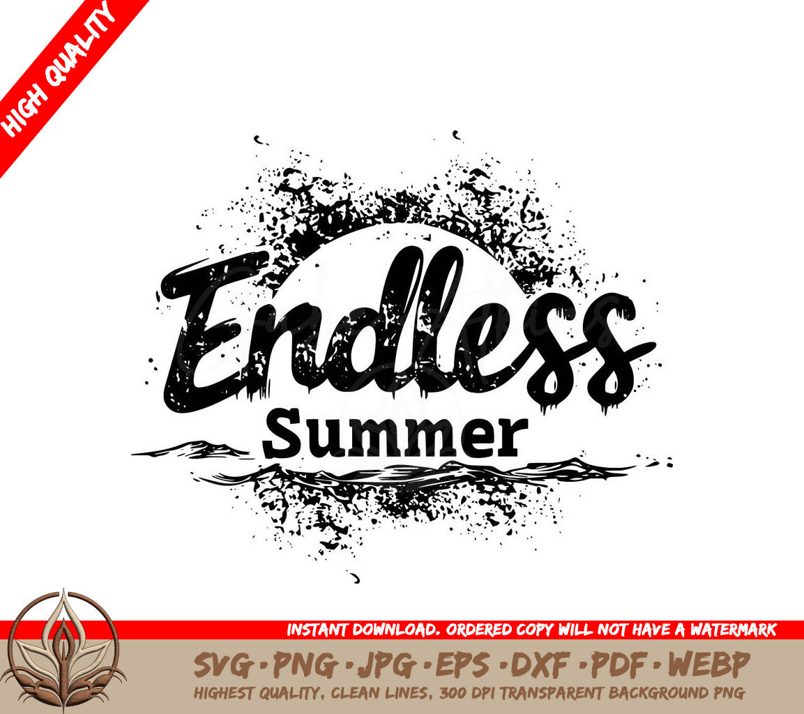 Vintage Summer Digital Design File (SVG, PNG, JPG, AI, PDF, DXF, EPS, WebP) 
