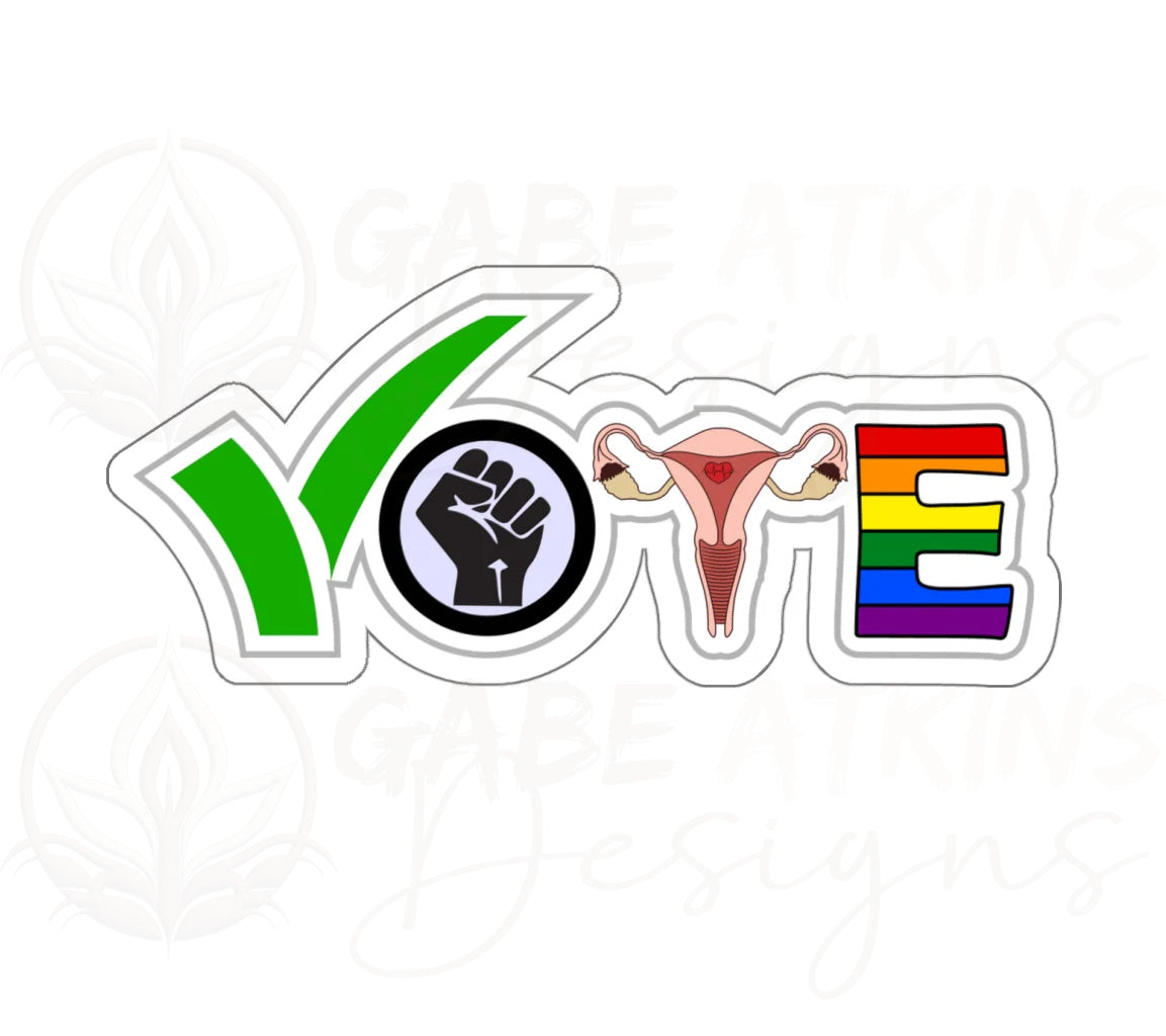 VOTE Sticker | Reproductive Rights, BLM, LGBTQ sticker, Progress Stick | Reproductive Rights, BLM, LGBTQ sticker, Progress Sticker, Political Activism Sticker, Indoor Vinyl Sticker