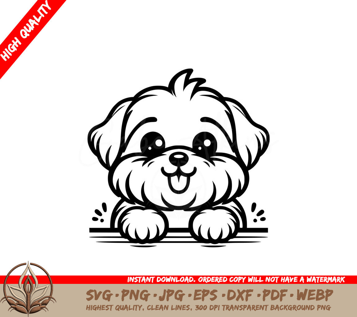 Wagging Whiskers Maltese SVG