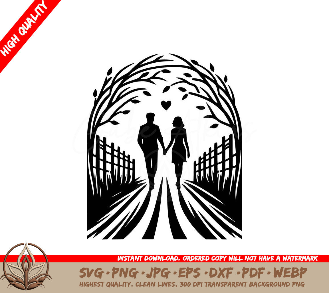 Walk of Love Digital Design File (SVG, PNG, JPG, AI, PDF, DXF, EPS, WebP) 
