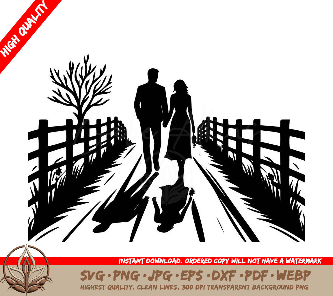 Walking Together Digital Design File (SVG, PNG, JPG, AI, PDF, DXF, EPS, WebP) 
