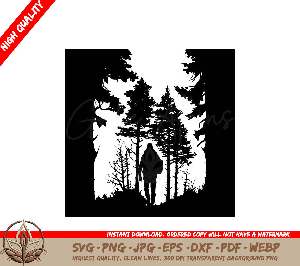 Walking Through Forest Treeline Digital Design File 
