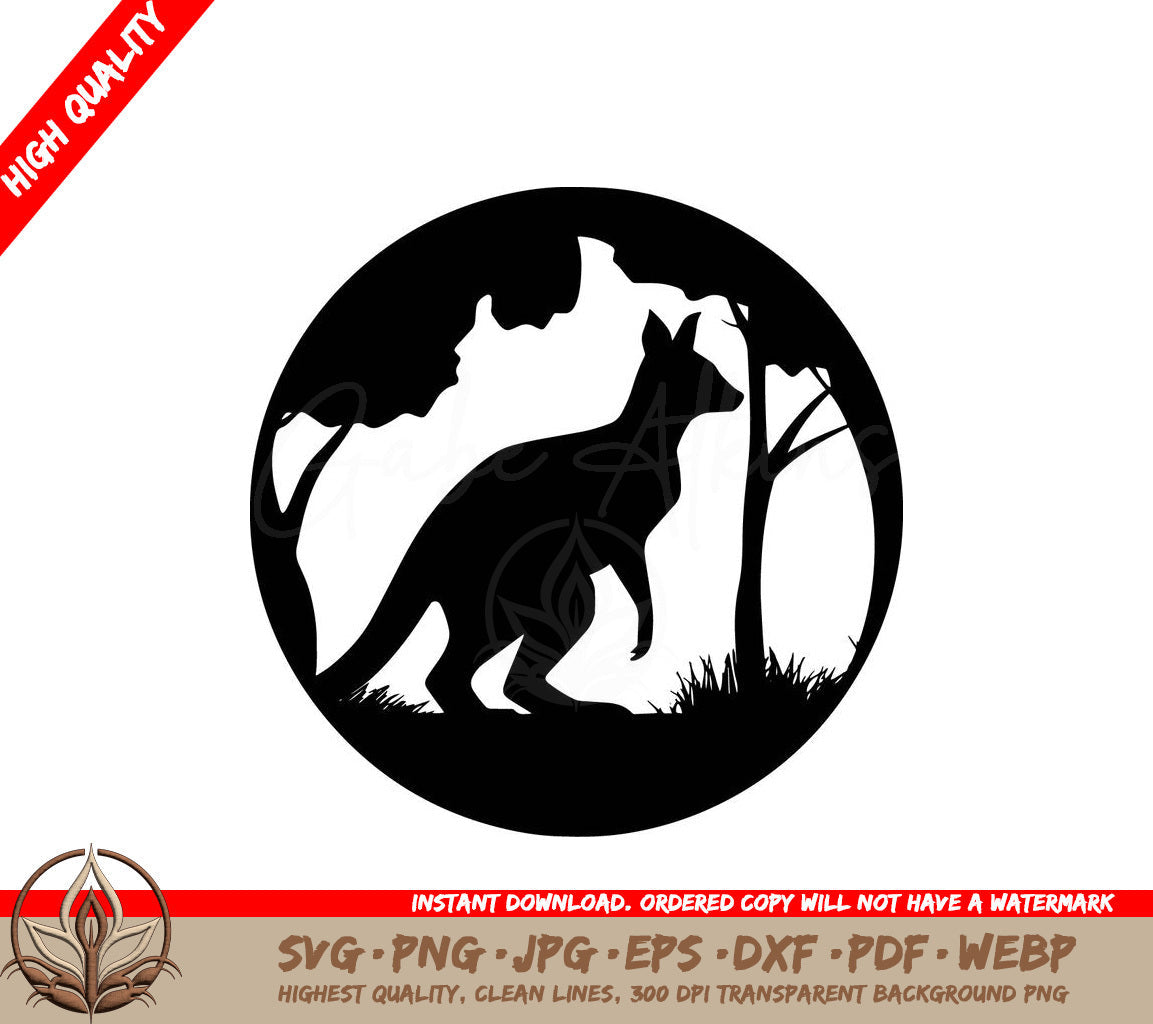 Wallaby in Nature Digital Design File (SVG, PNG, JPG, AI, PDF, DXF, EPS, WebP) 
