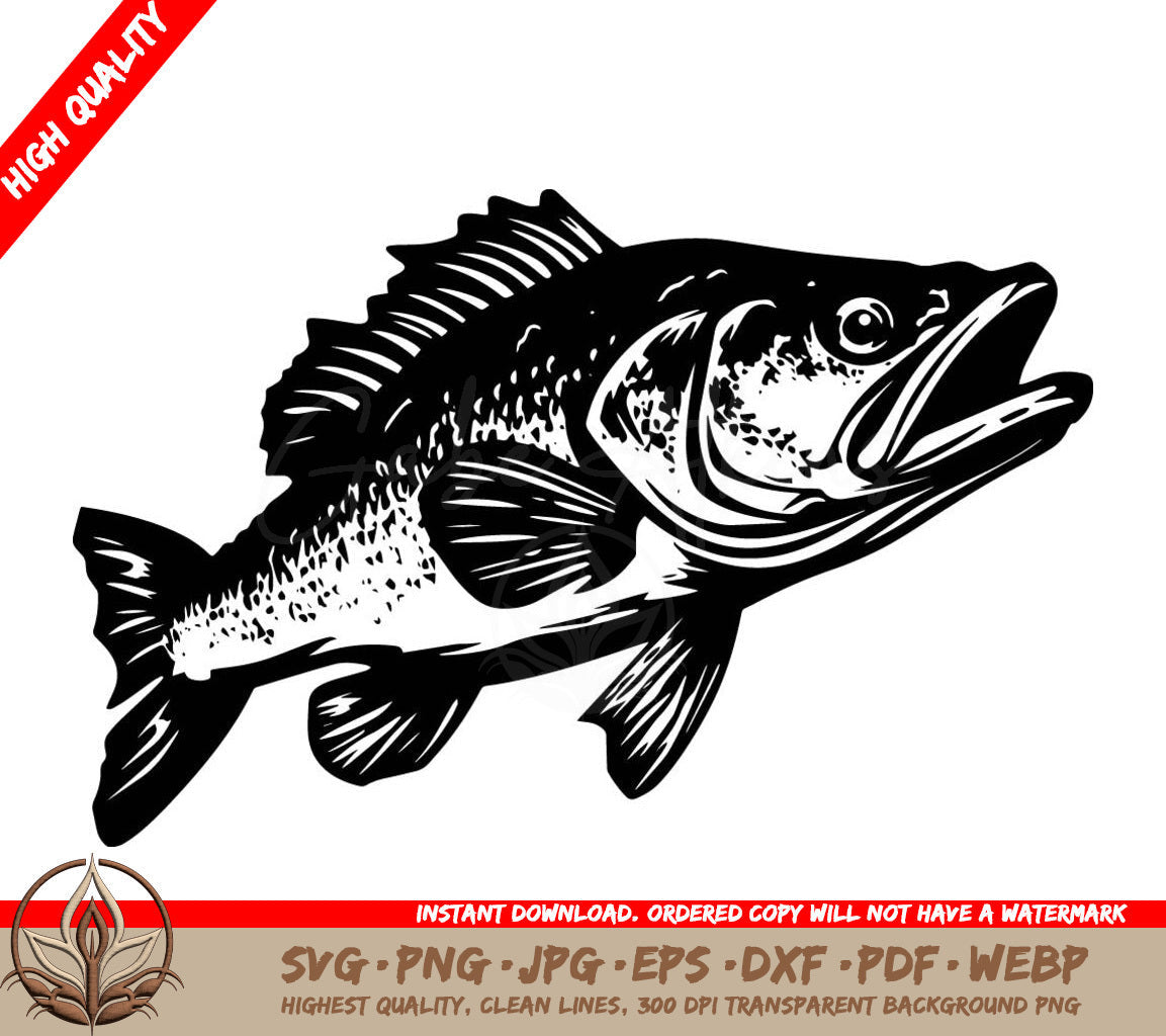 Walleye Fish - Digital Design in Multiple File Formats (SVG, PNG, JPG, AI, PDF, DXF, EPS, WebP) 
