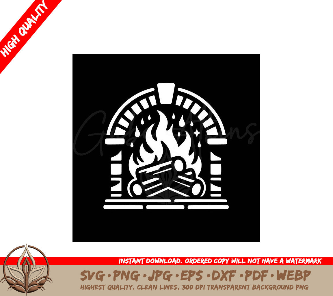 Warm Hearth Glow Digital Design File (SVG, PNG, JPG, AI, PDF, DXF, EPS, WebP) 
