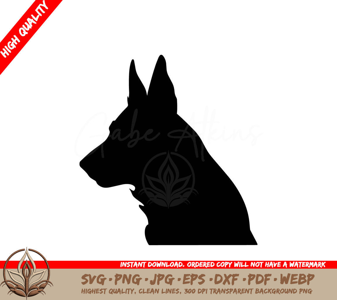 Watchful Canine Protector: Digital Design File (SVG, PNG, JPG, AI, PDF, DXF, EPS, WebP) 
