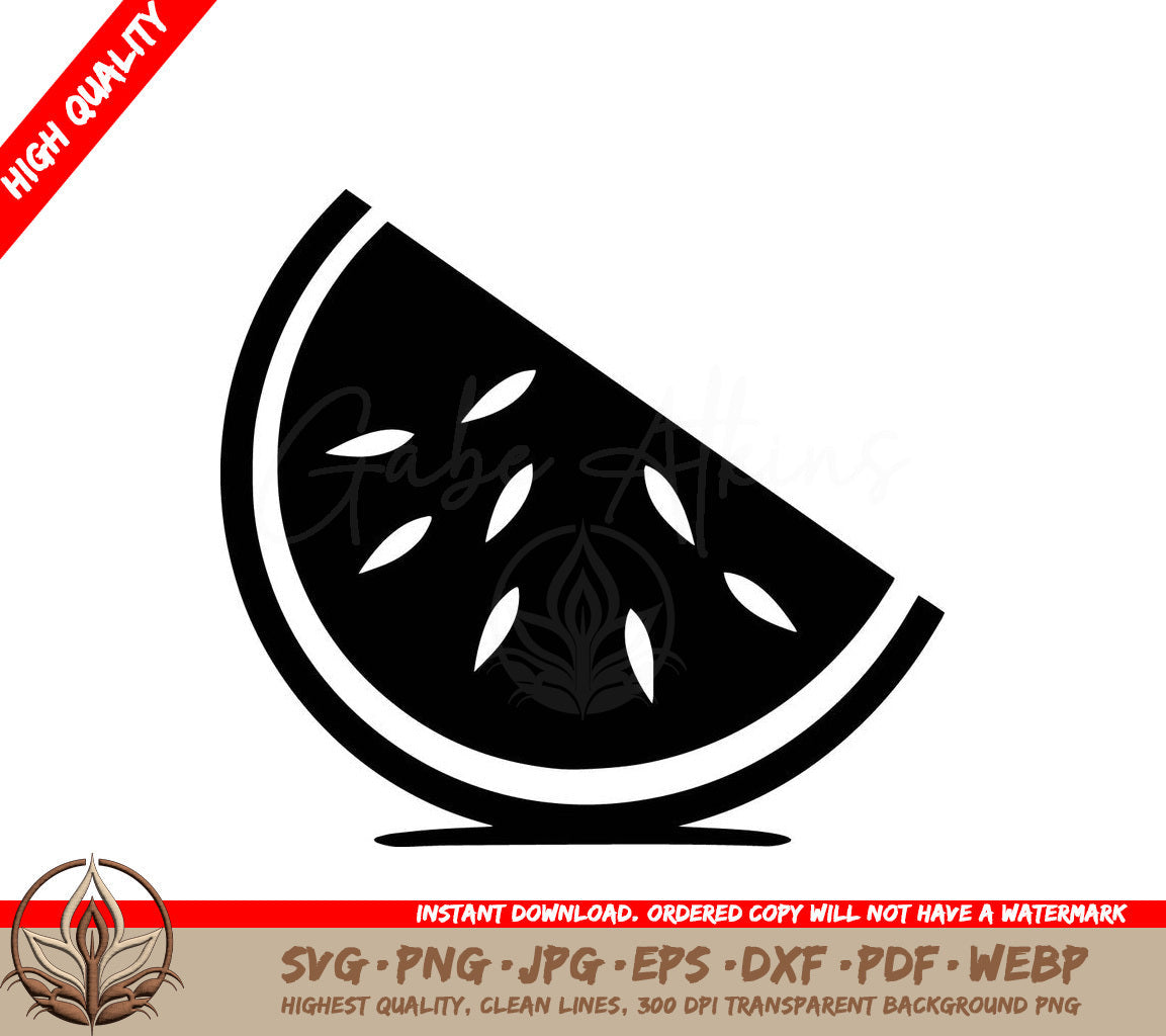 Watermelon Slice Digital Design - SVG, PNG, JPG, AI, PDF, DXF, EPS  WebP File Formats 
