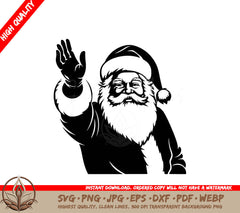 Waving Santa Claus Digital Design in SVG, PNG, JPG, AI, PDF, DXF, EPS and WebP Formats 
