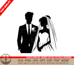 Wedding Day Elegance Digital Design File (SVG, PNG, JPG, AI, PDF, DXF, EPS, WebP) 
